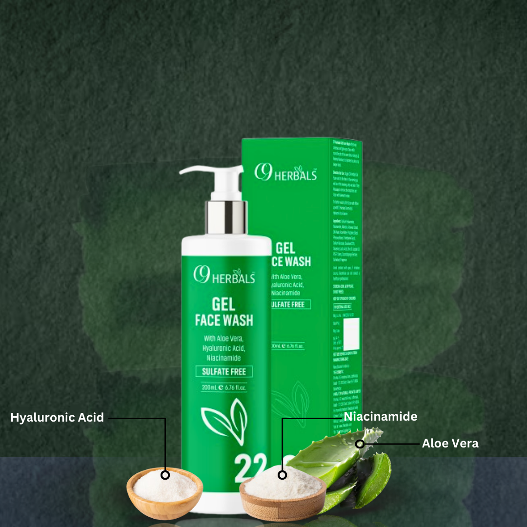 Gel Face Wash | Aloe Vera | Sulfate Free | Niacinamide | Control Pimples, Zits And Whiteheads