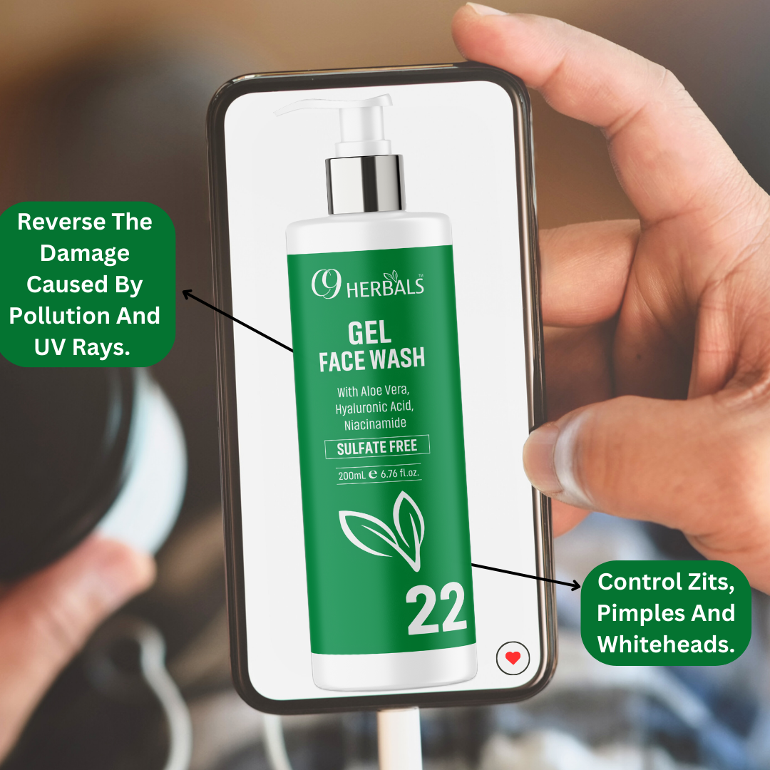 Gel Face Wash | Aloe Vera | Sulfate Free | Niacinamide | Control Pimples, Zits And Whiteheads